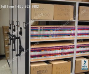store file, boxes, bindrs and supplies all in the same open shelf file shelving units