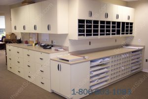 Automated Business Systems' Modular Casework to organize office mail and documents