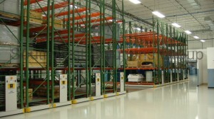 Compact pallet racks on tracks for warehouse storage from Southwest Solutions Group formerly Automated Business Systems