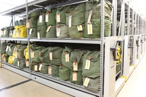 gear bag high-density shelving