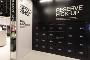 smart lockers in a store