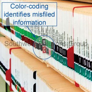 Color coded filing identifies and eliminates misfiles