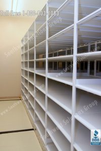 high density shelving in the vault storage room